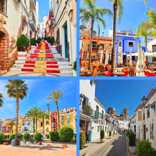 Collage de villages de la Costa Blanca Villages de la Costa Blanca : Calpe, Denia, Polop, Moraira